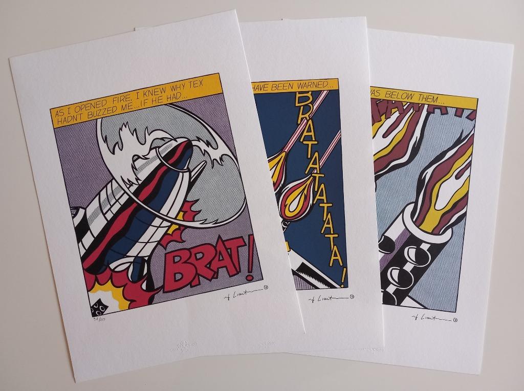 Roy Lichtenstein - As I Opened Fire... Triptiek, Antiek en Kunst, Kunst | Litho's en Zeefdrukken, Verzenden