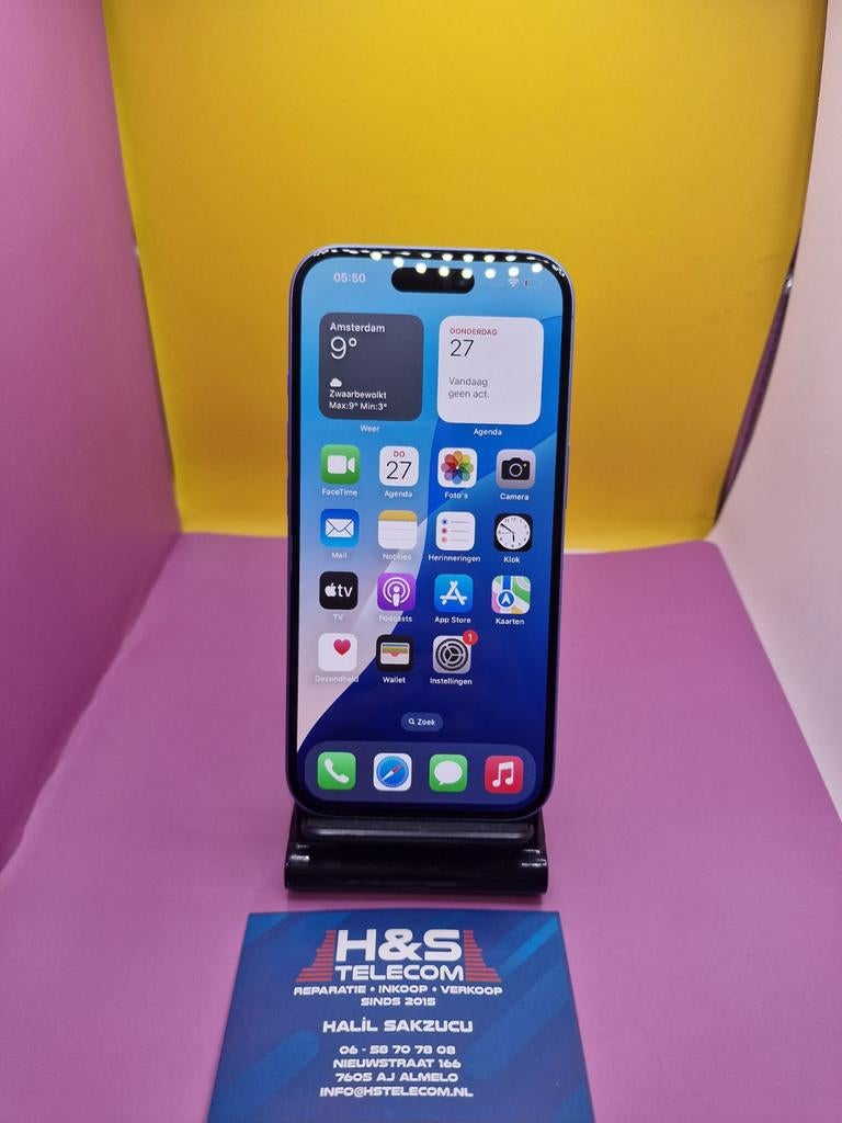 Blauwe Iphone 16 128 Gb 2 jaar garantie alles orgineel