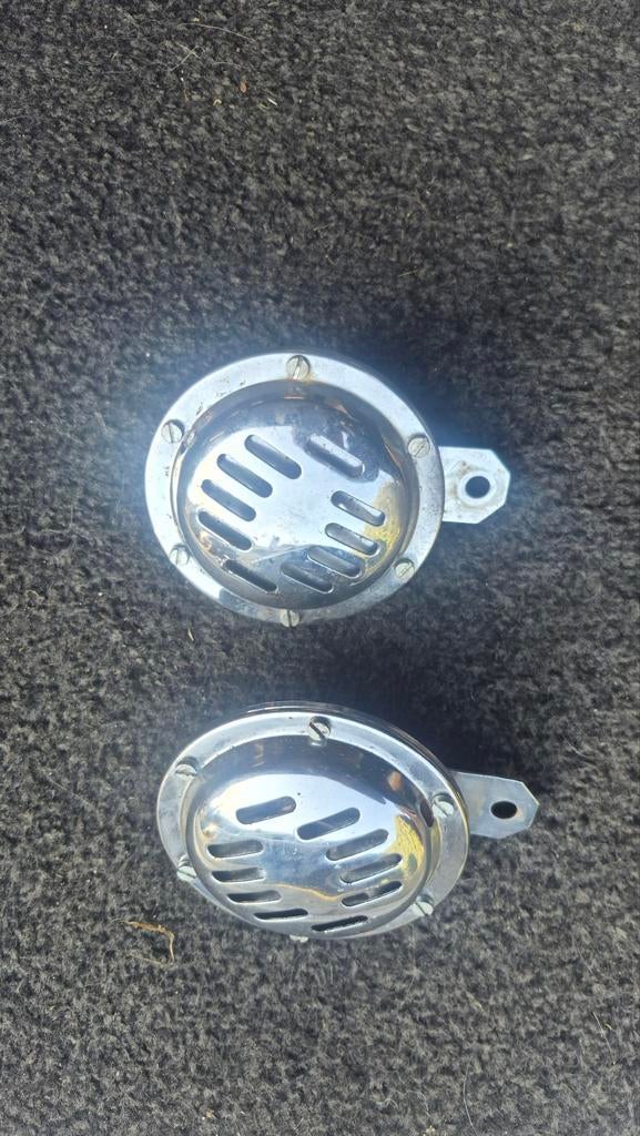 Chrome Claxons - Set, Motoren, Ophalen of Verzenden, Gebruikt