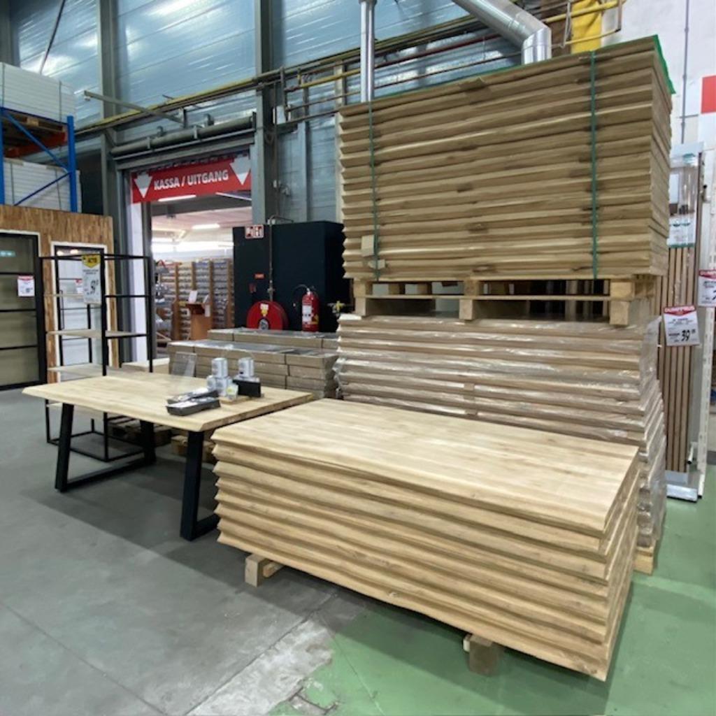 Eiken eettafel 200x100 cm | Massief eiken | eettafel | ACTIE, Ophalen, Eikenhout, 50 tot 100 cm, Vijf personen of meer