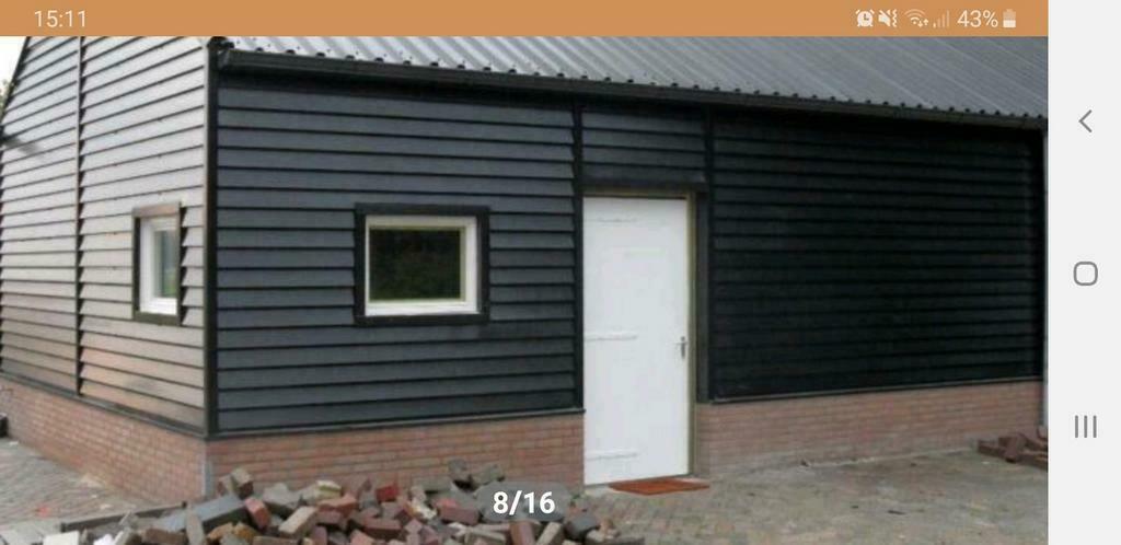 Perfo  damwand.  Dakpanplaten  .potdeksel platen, Doe-het-zelf en Verbouw, Zo goed als nieuw, 15 m² of meer, Metaal, Rood