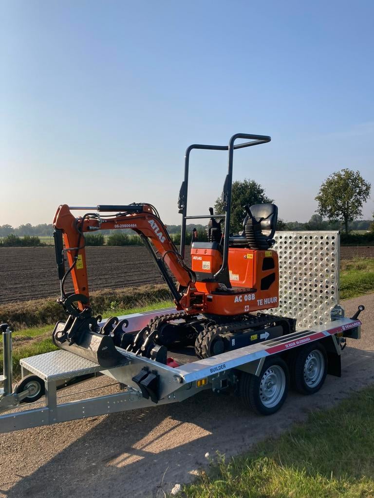 Minikraan, minigraver, graafmachine te huur