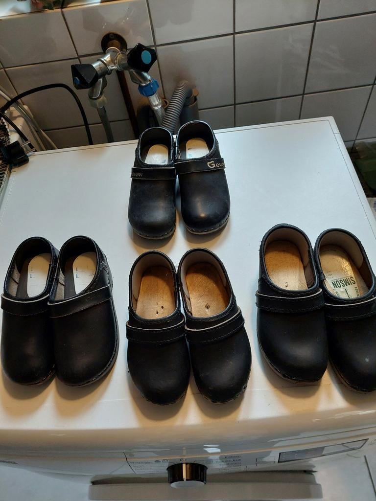 Clogs Zweedse klomp leren klomp houten zool maat 27, Gebruikt, Jongen of Meisje, Overige typen, Ophalen of Verzenden