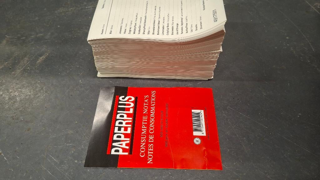 Paperplus consumptie Dranken notitieblok nota's, ., Nieuw, Ophalen of Verzenden, .