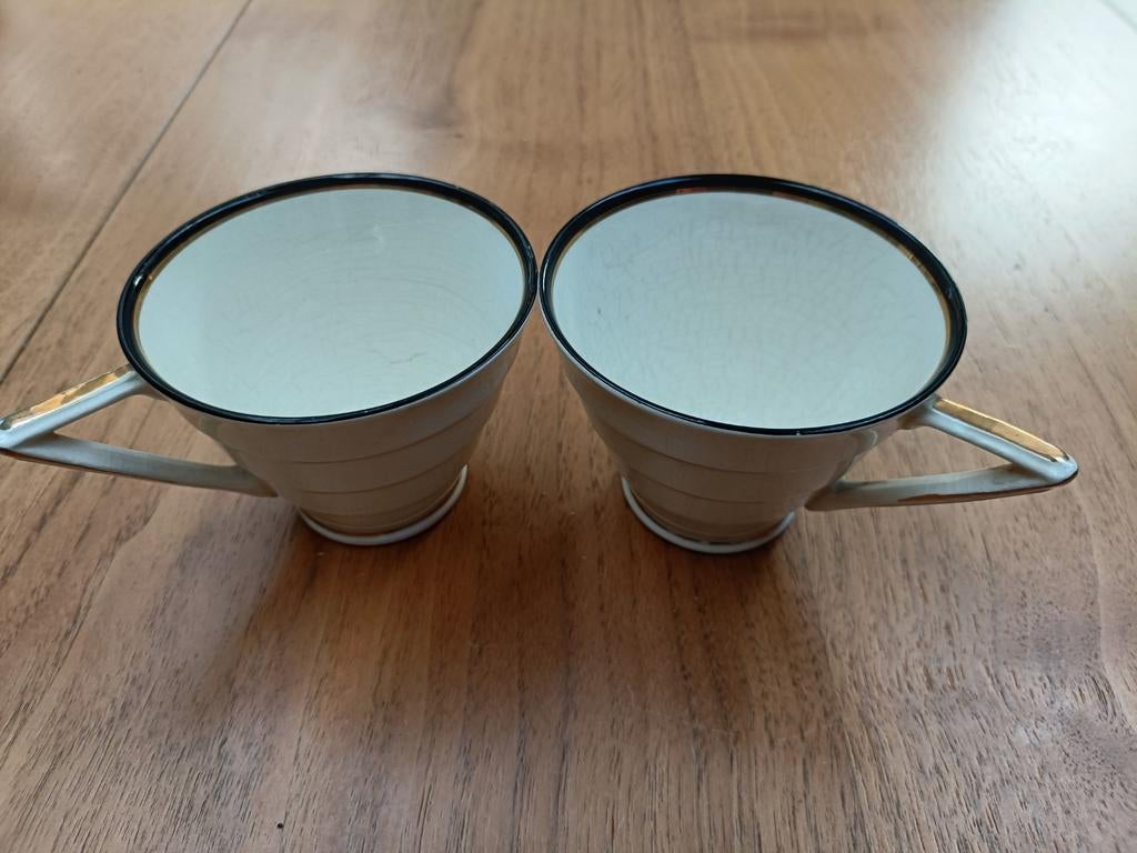 2 Vintage koffiekopjes;  Mosa plateel Maastricht, Antiek en Kunst, Ophalen of Verzenden