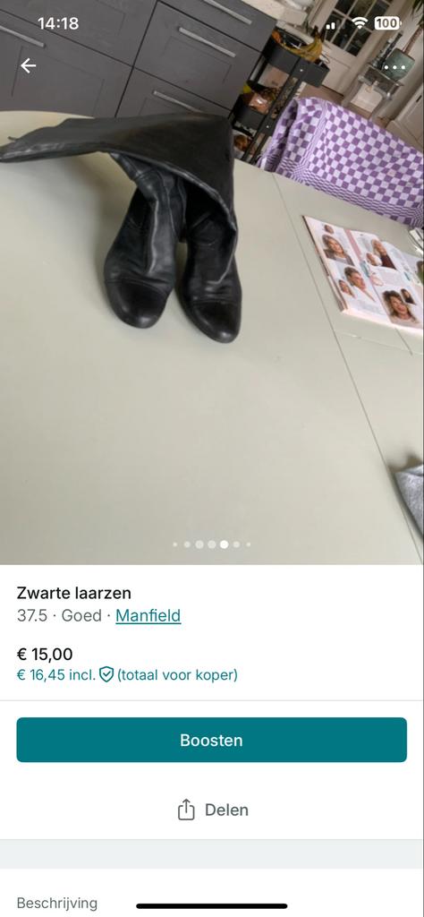 Freeflex Zwarte Leren Laarzen - Maat 38, Ophalen of Verzenden, Gedragen, Zwart, Lage of Enkellaarzen