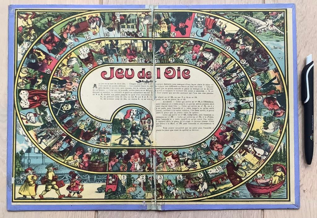 Origineel Frans Ganzenbord jaren ‘30, Antiek en Kunst, Antiek | Speelgoed, Ophalen of Verzenden