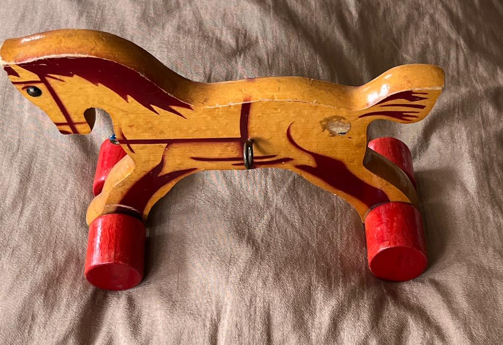 Vintage Paardje - Nooitgedagt. Hout. Ca 1960., Verzenden