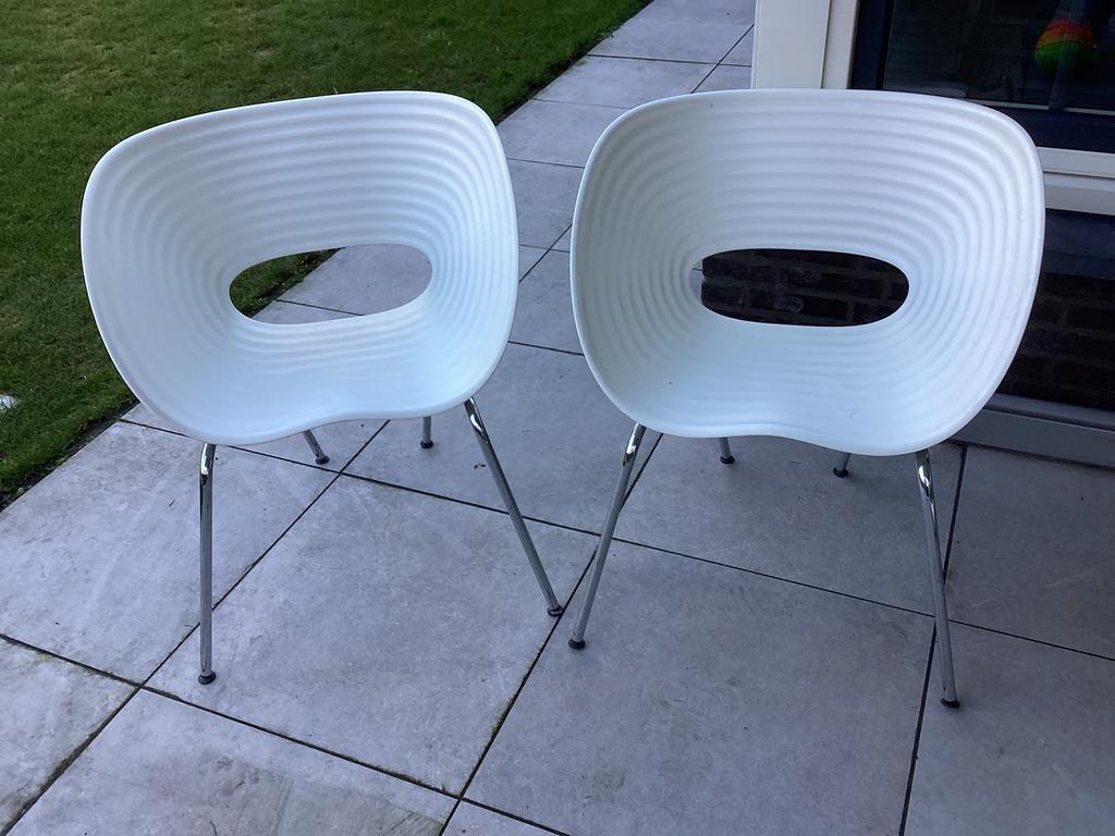 Vitra Tom Vac design stoel, Huis en Inrichting, Stoelen, Kunststof, Twee, Wit, Ophalen of Verzenden