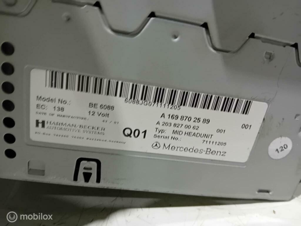 Radio Mercedes A klasse A1698702589, Ophalen of Verzenden, Gebruikt