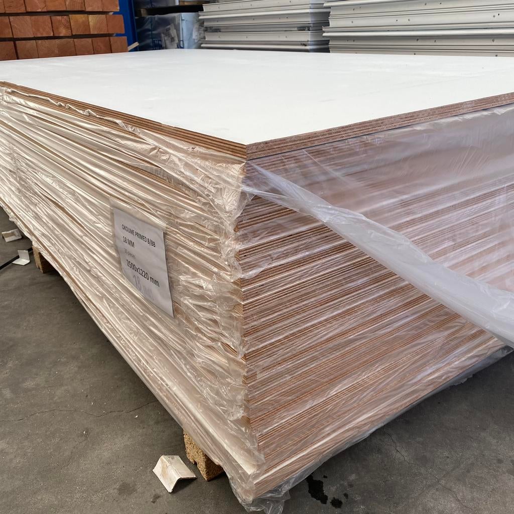 Multiplex Okoume gegrond 12mm, 1220x2500mm, Ophalen of Verzenden, Nieuw, Multiplex, Minder dan 20 mm