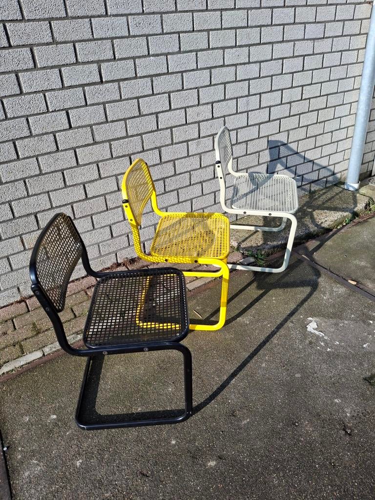 3 x vintage Talin metalen stoelen, Huis en Inrichting, Stoelen, Ophalen, Twee