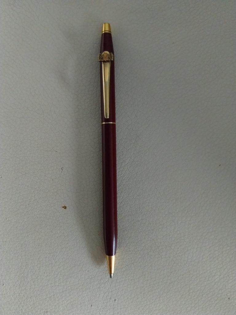 Vintage Cross Pen met van Leeuwen buizen Zwijndrecht logo, Ophalen of Verzenden, Zo goed als nieuw, Balpen, Cross