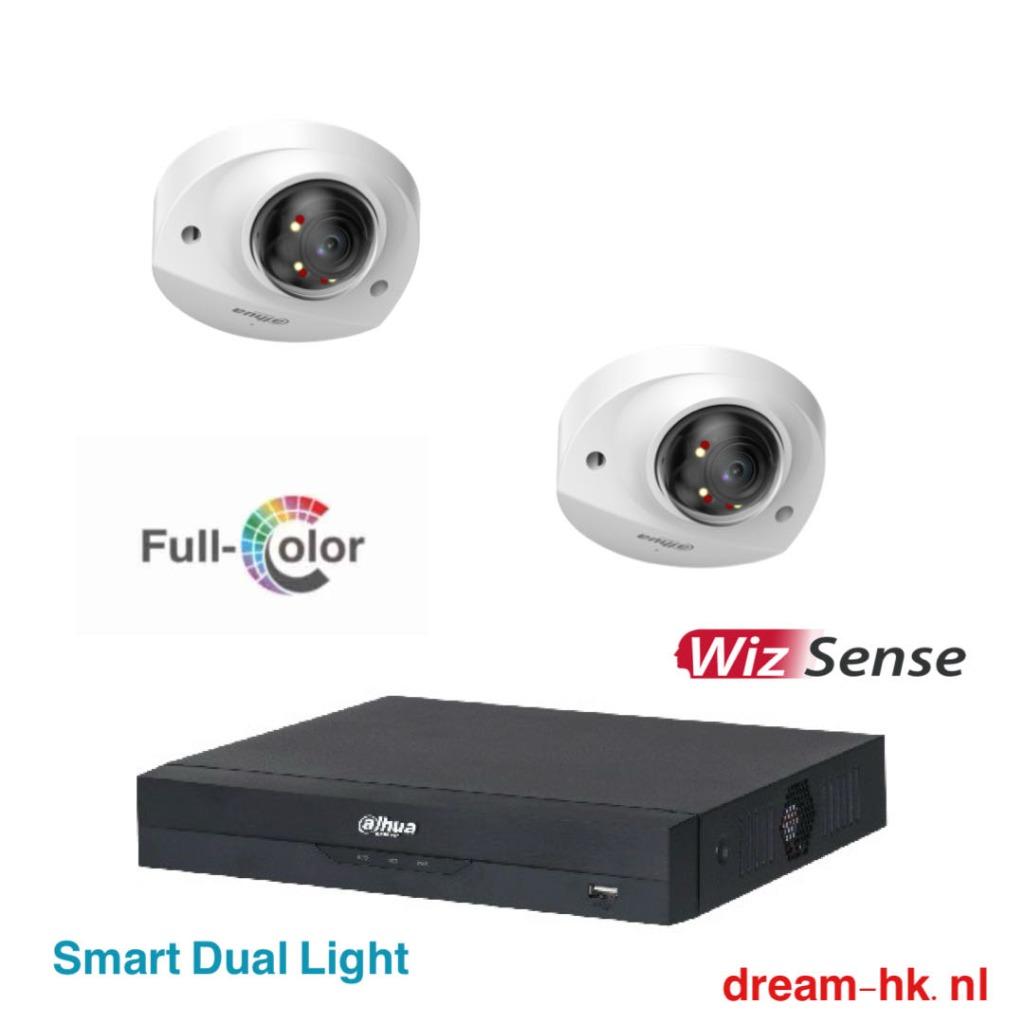 4MP Dahua Full Color WizSense IP PoE set /4CH NVR+2x cameras
