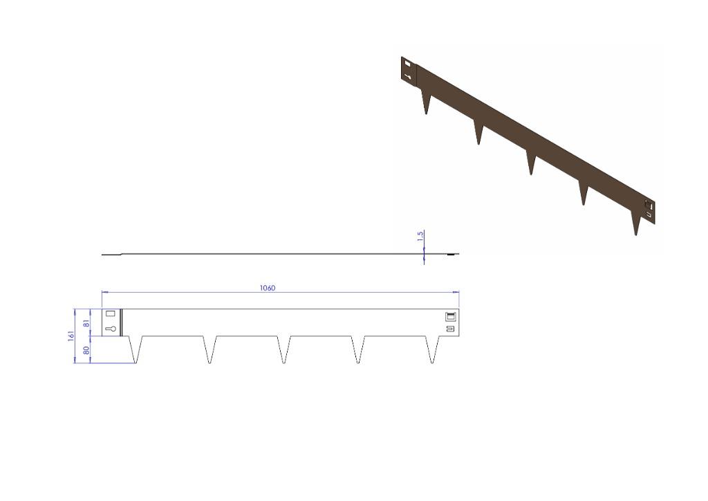 Borderrand cortenstaal 16cm x 106cm - Stuksprijs bij 20st., Overige materialen, 100 tot 200 cm, Info@cortenstunter.nl, Www.cortenstunter.nl