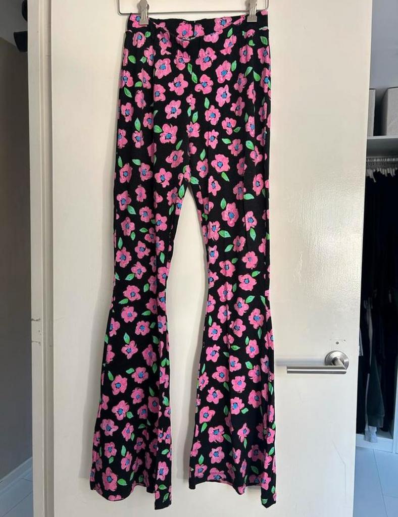 Stieglitz Bloemen Broek Maat M, Maat 38/40 (M), Verzenden, Zwart, Zo goed als nieuw