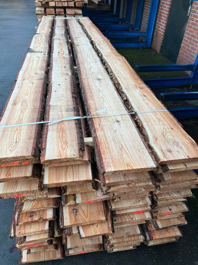 Schaaldelen 22mm Lariks / Douglas 15/20cm breed, Tuin en Terras, Palen, Balken en Planken, Nieuw, Planken, 250 cm of meer, Ophalen