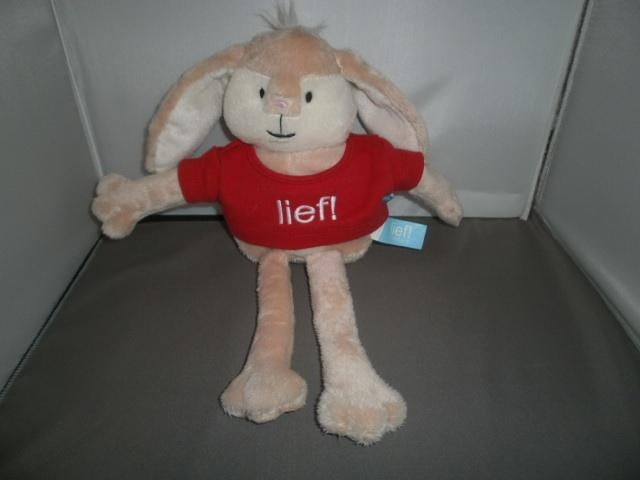 lief lifestyle Becky the bunny konijn velours bruin 35 cm, Kinderen en Baby's, Speelgoed | Knuffels en Pluche, Ophalen of Verzenden