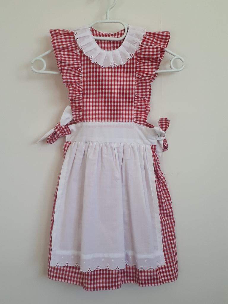Ot en Sien jurkje Maat 128/134 Rood/wit, Kinderen en Baby's, Carnavalskleding en Verkleedspullen, Verzenden, Nieuw, 122 t/m 128