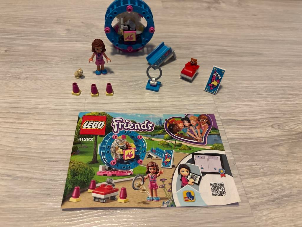 LEGO Friends 41383 Olivia's Hamster Speeltuin, Ophalen of Verzenden, Zo goed als nieuw, Complete set, Lego