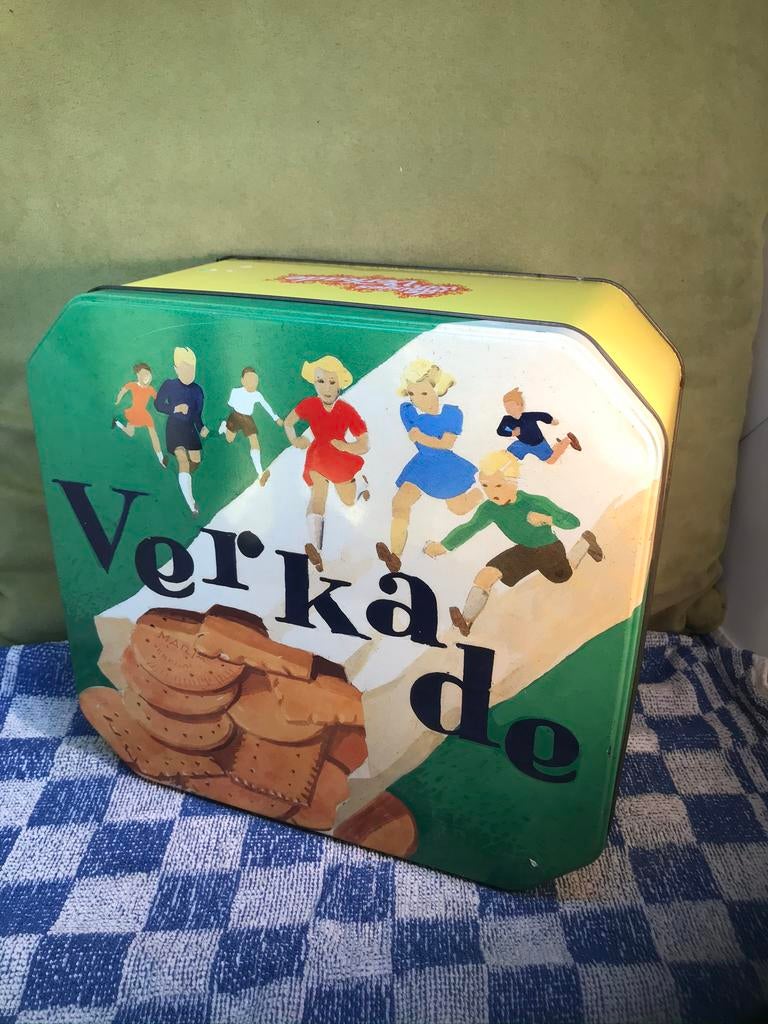 Blik, trommel van Verkade ((020720), Verzamelen, Blikken, Ophalen of Verzenden, Gebruikt, Koek(jes), Verkade