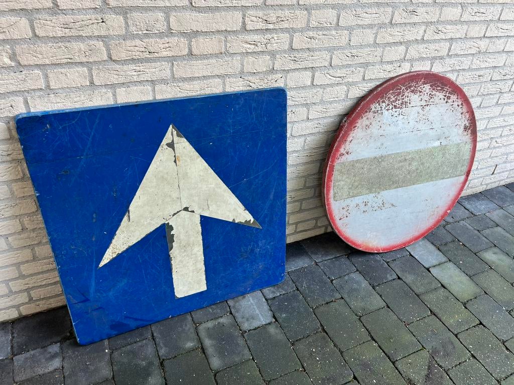 aluminium verkeersborden. ROEST NIET, Ophalen, Zo goed als nieuw