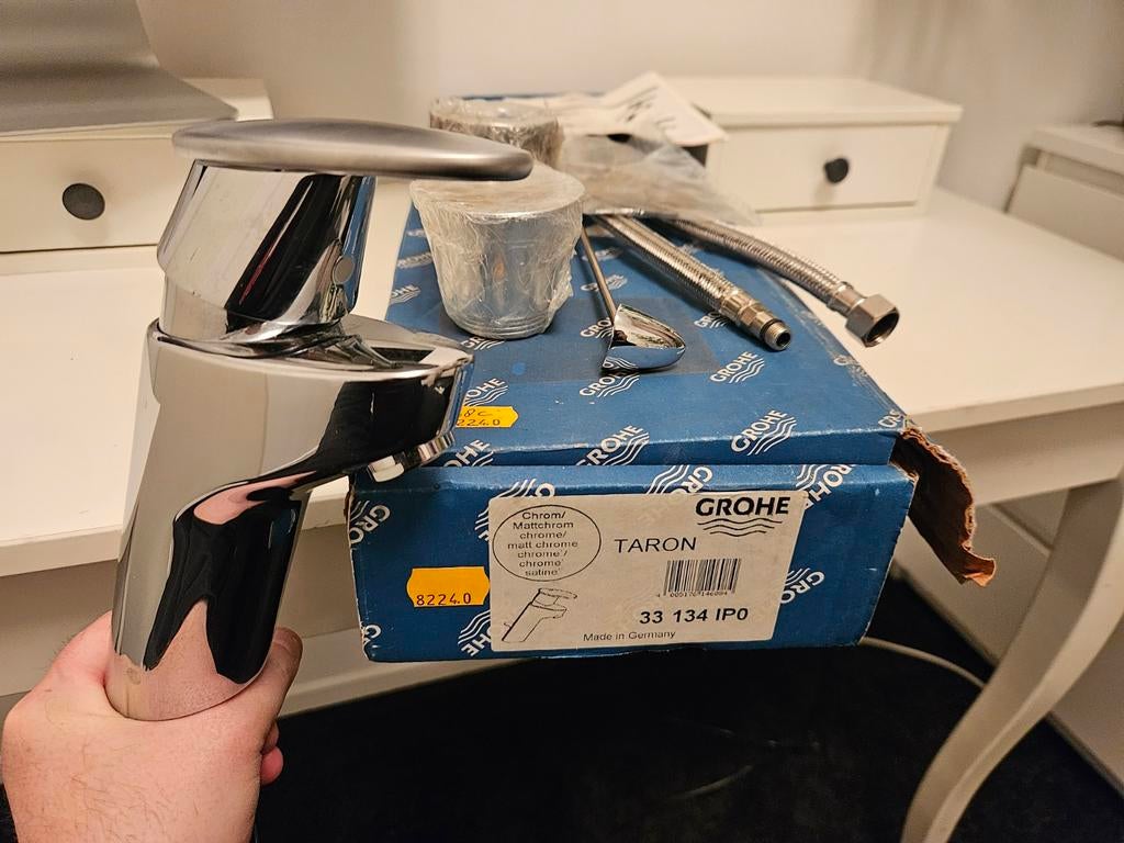 NIEUW: Grohe Taron 33 134 IP0 wastafelmengkraan chroom/mat, Ophalen of Verzenden, Nieuw, Chroom, Kraan
