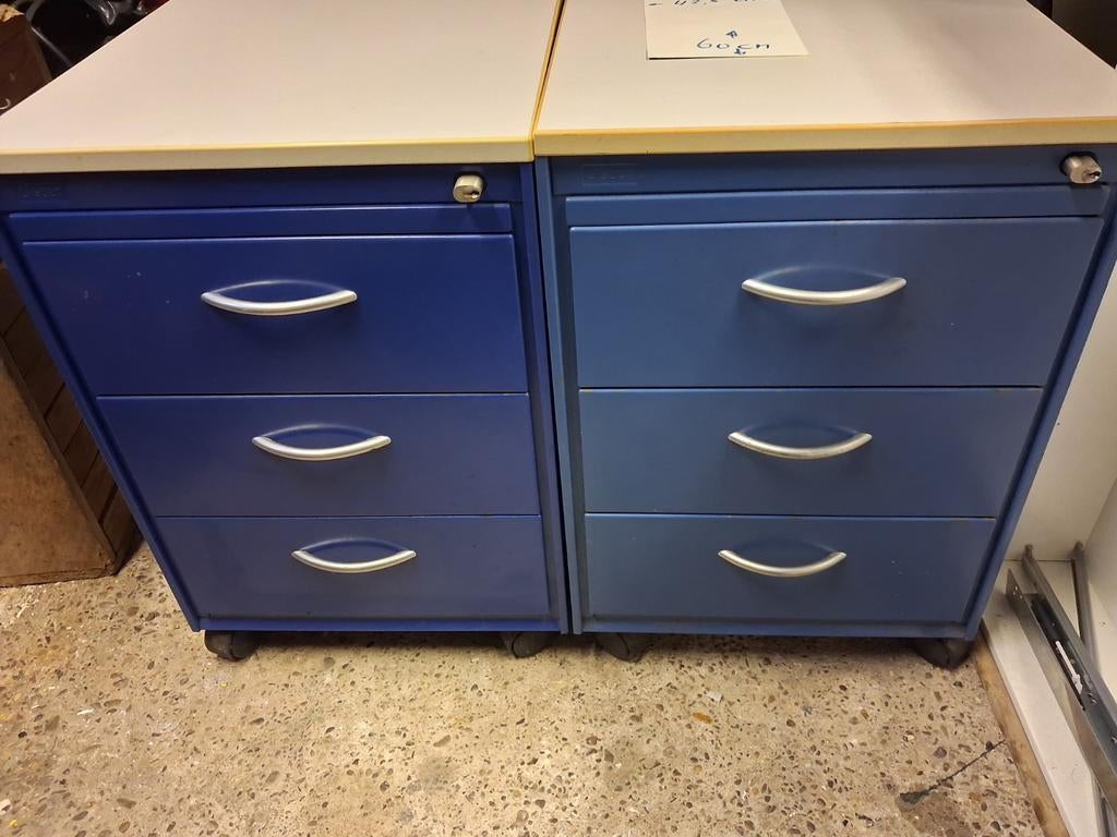 Nette blauwe GISPEN  Bureau Ladenkastjes, Minder dan 50 cm, Gebruikt, Ophalen of Verzenden, 3 of 4 laden