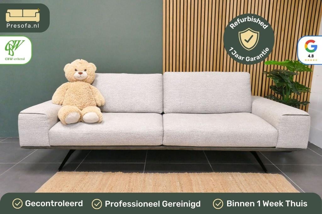 3 Zits Design Bank Enzo Luca Grijs [Refurbished], Huis en Inrichting, Banken | Bankstellen, Modern design, -, -, Driepersoons