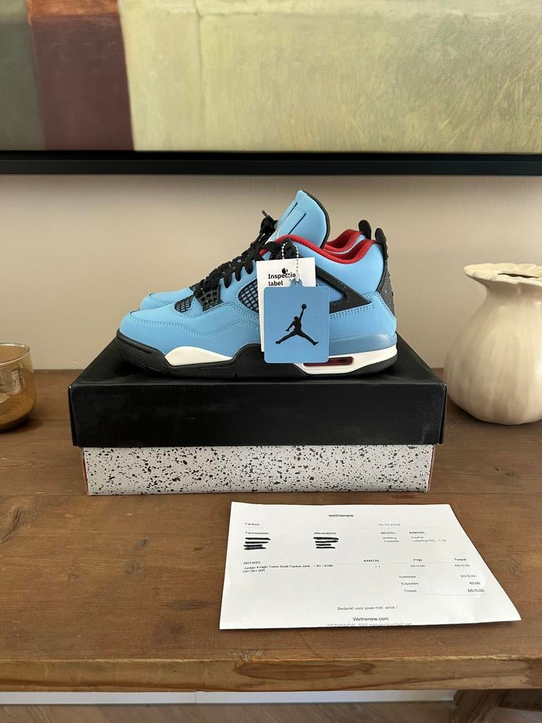 Nike AJ 4 Travis Scott ‘Cactus Jack’ eu43, Nike, Ophalen of Verzenden, Sneakers of Gympen, Zo goed als nieuw