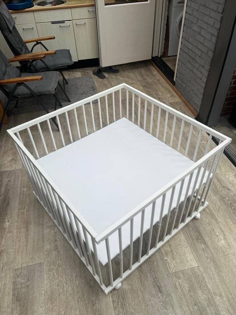 Babybox, wit, nieuw 100cm x 100cm, Ophalen, Nieuw, Vierkant, In hoogte verstelbaar
