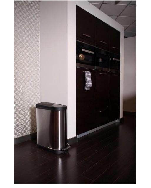 EKO Viva Prullenbak - 20+16 l - Mat RVS afvalbak. Nieuw!!, Huis en Inrichting, Woonaccessoires | Prullenbakken, Met pedaal, 50 tot 75 cm