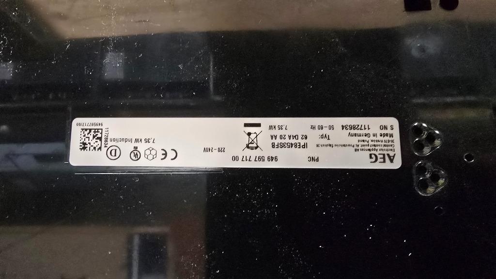 AEG inbouw inductie kookplaat IKE8565SFB //2 FASE//, Witgoed en Apparatuur, Kookplaten, Ophalen, Refurbished, Inbouw, Inductie