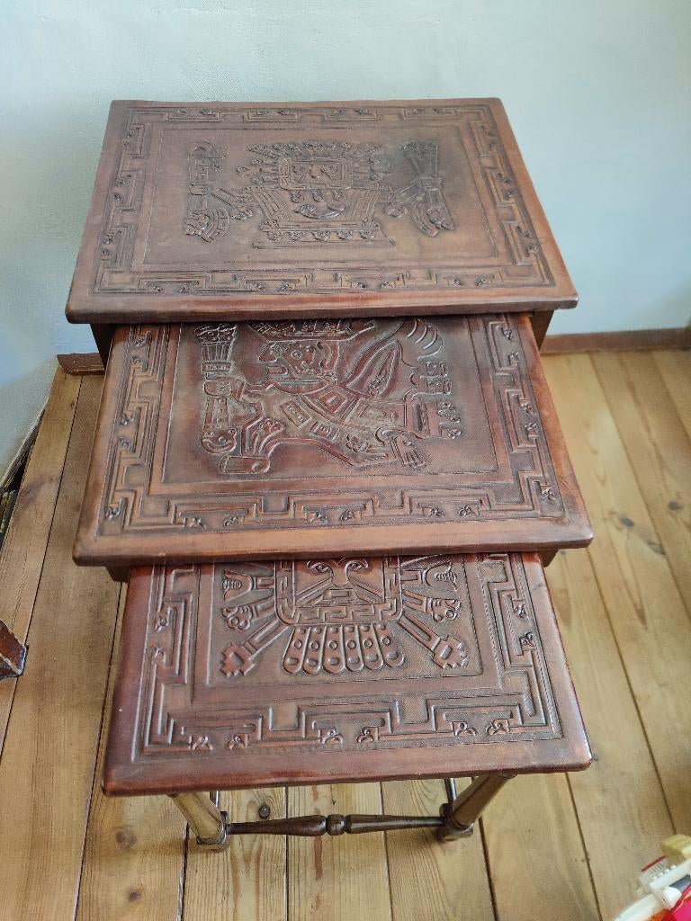 Angel pazmino for muebles de estilo nesttafels 1960, Huis en Inrichting, Tafels | Bijzettafels, Gebruikt, Rechthoekig, 60 cm of meer