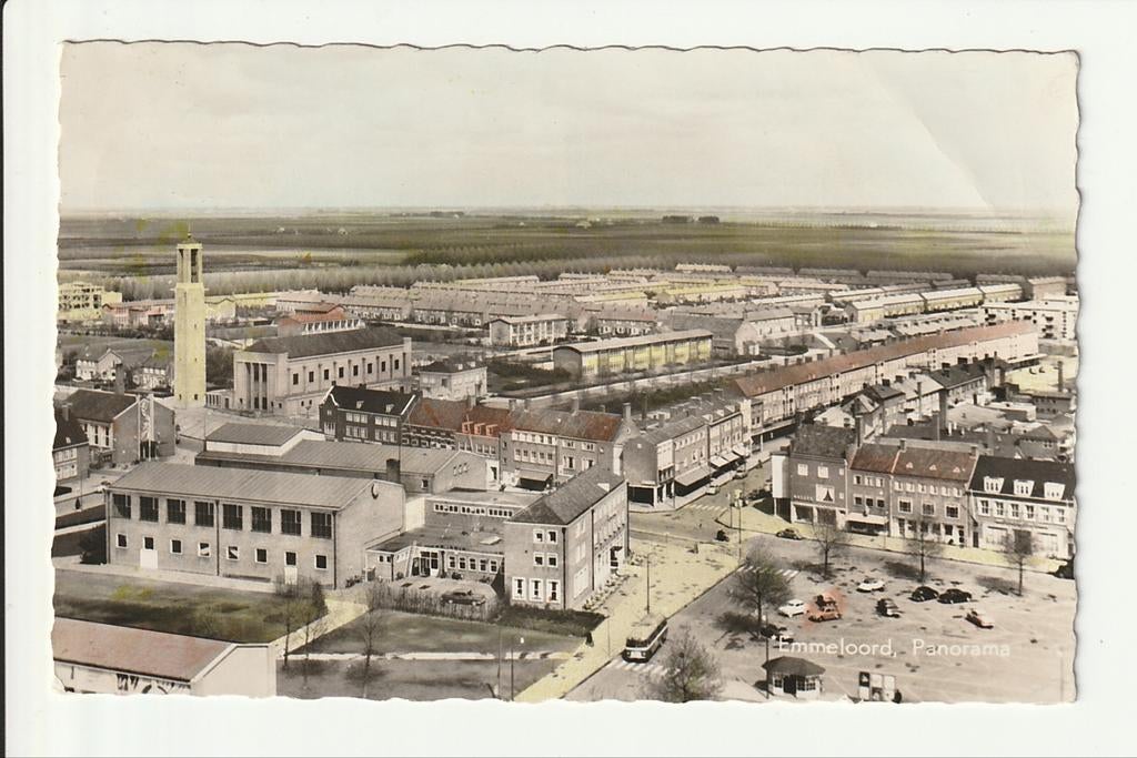 EMMELOORD PANORAMA POLDERTOREN PARKEREN NWH GUY ARAB HAINJE, Ophalen of Verzenden, 1940 tot 1960, Gelopen, Flevoland
