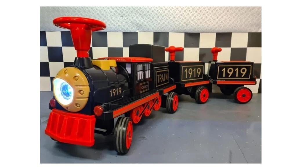 Elektrische kinder jeep trein accu auto 3 persoons 12 en 24v, Kinderen en Baby's, Ophalen, Nieuw