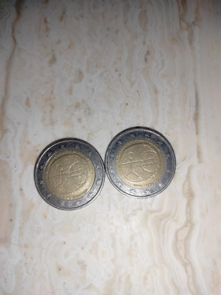 Stickman 2 euro munt 2x, Ophalen, Euro's, Losse munt