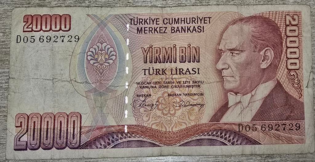 Turkije 20000 lira, Ophalen, Overige landen