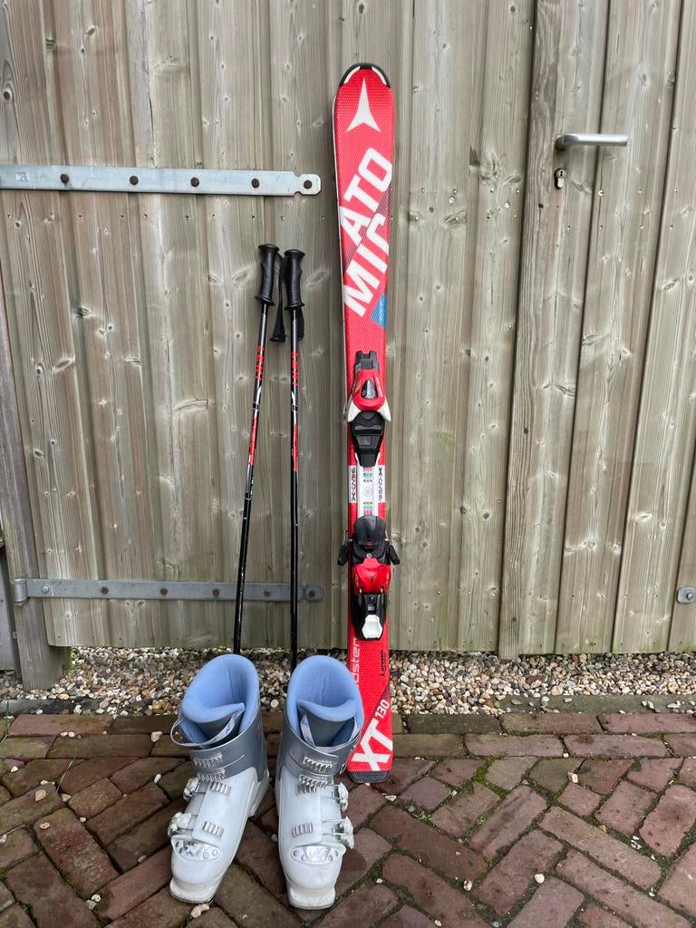 Atomic Ski's, Schoenen & Stokken - Complete Set, Sport en Fitness, Ophalen, Gebruikt, 100 tot 140 cm, Carve