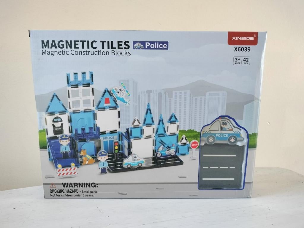 Magnetische tegels bouwset - Politie thema 42 stuks, Ophalen of Verzenden, Nieuw, Overige merken