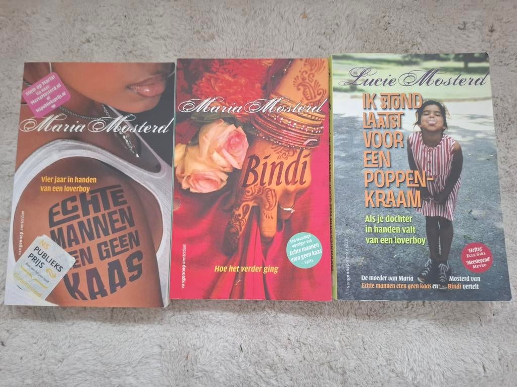 Maria Mosterd boeken - Echte mannen, Bindi, Poppenkraam, Boeken, Ophalen of Verzenden, Zo goed als nieuw, Maria Mosterd, Lucie Mosterd