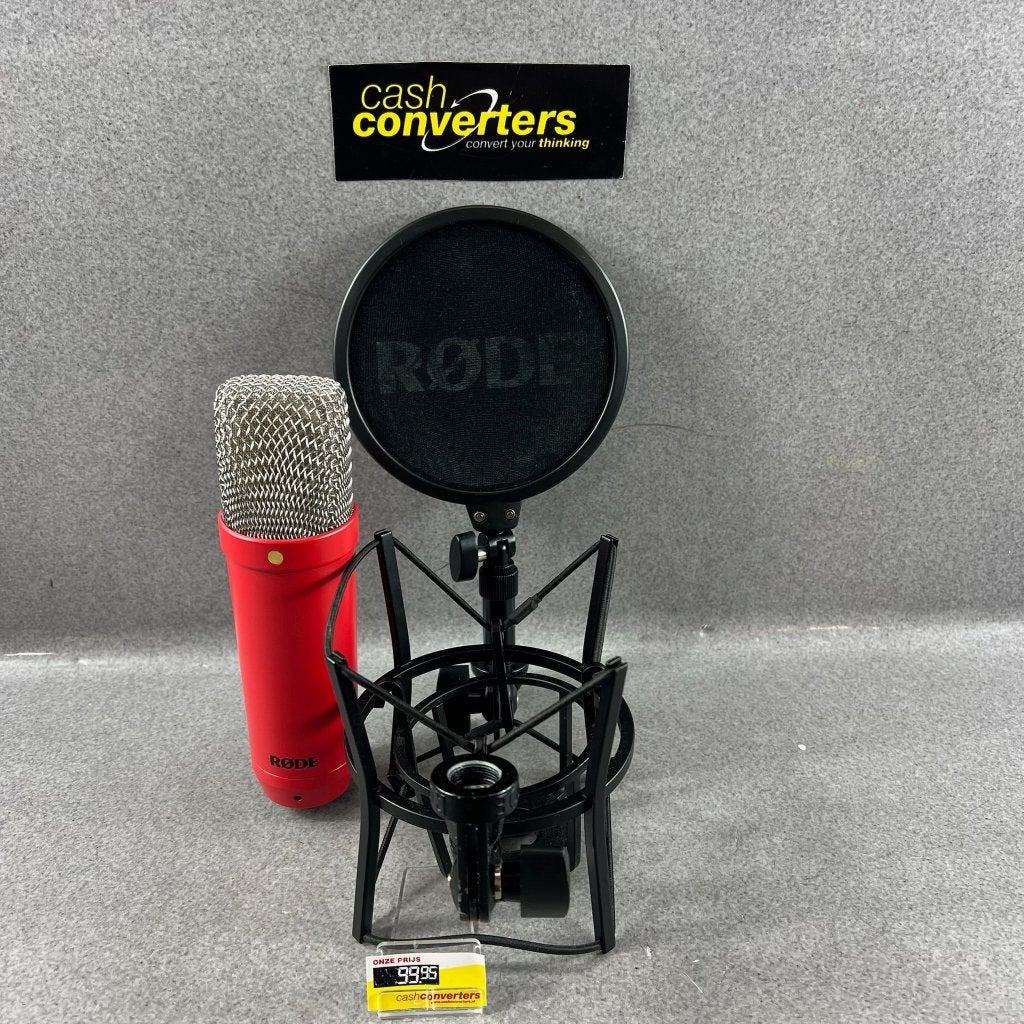 Rode NT1 Microfoon op standaard met popfilter | 417725, Ophalen of Verzenden, Gebruikt, Studiomicrofoon
