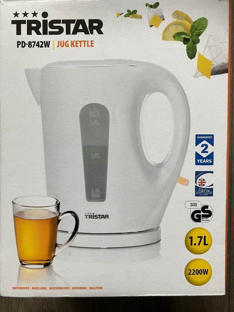 Tristar Waterkoker 1.7L - Wit, 1 tot 2 liter, Ophalen of Verzenden, Zo goed als nieuw