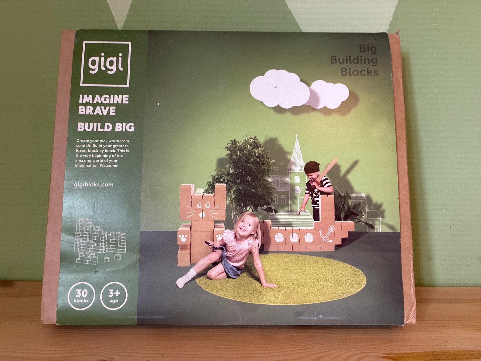 Gigi Big Building Blocks - 30 blokken, Ophalen of Verzenden, Gebruikt, Overige merken
