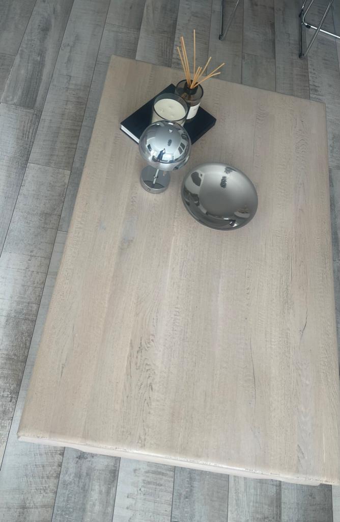 White wash salontafel, Huis en Inrichting, Tafels | Salontafels, Ophalen, Gebruikt, 100 tot 150 cm, 50 tot 100 cm