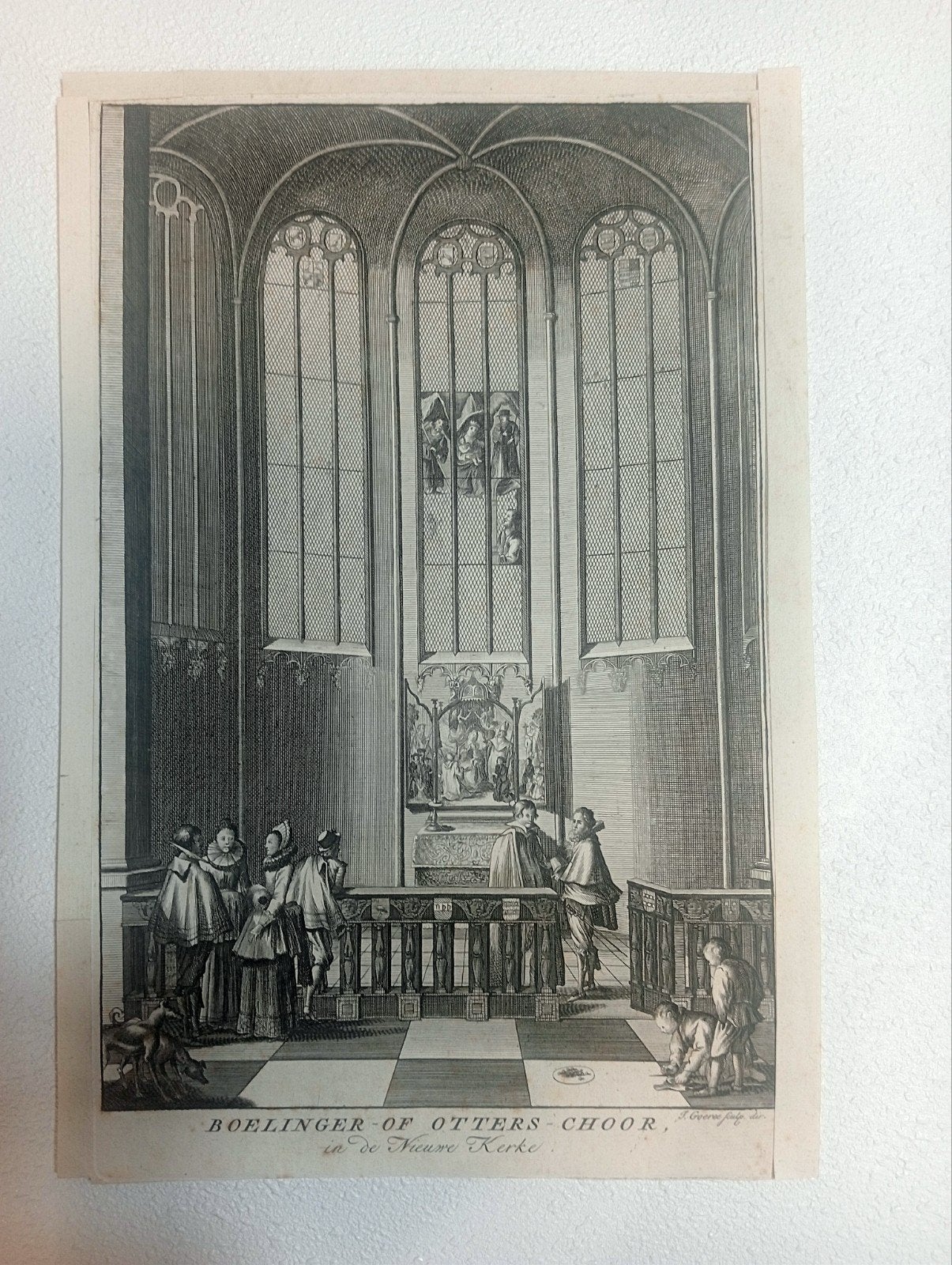 Gravure van de Otter Kapel in de Nieuwe Kerk Amsterdam, Ophalen of Verzenden