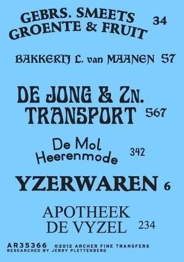 Archer	AR35366B	Storefront signage NL BE	1/35 ZWART, Hobby en Vrije tijd, Modelbouw | Figuren en Diorama's, Verzenden, Nieuw, 1:35 tot 1:50