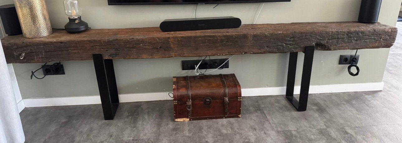 Tv meubel/side rabke van spoorbiels, Huis en Inrichting, Ophalen, Gebruikt, 25 tot 50 cm, Minder dan 100 cm