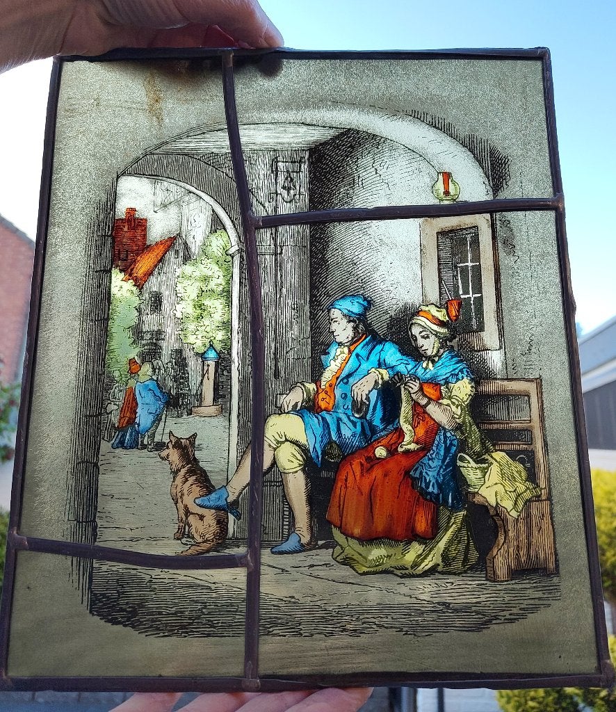 TK: Glas in lood afbeelding 33 x 28 cm, Ophalen, Gebruikt, Minder dan 80 cm, Overige typen