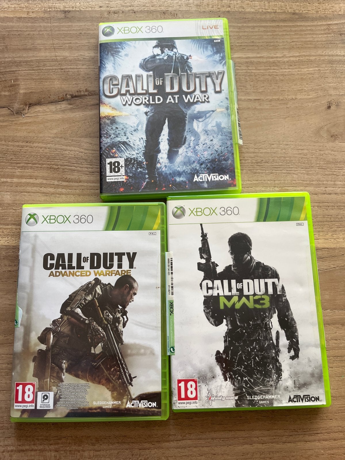 Call of Duty Xbox 360 games: World at War, MW3, Advanced War, Spelcomputers en Games, Online, Vanaf 18 jaar, Shooter, Ophalen of Verzenden